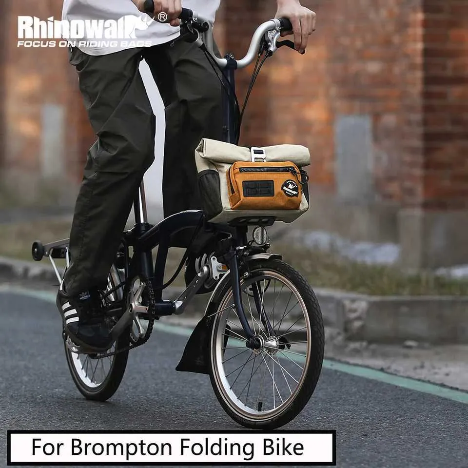 brompton basket bag rain cover Rhinowalk Folding Bike Front 17L for and Dahon,Black Running errands in the city or on a multi Folding Bike Front Storage Bag