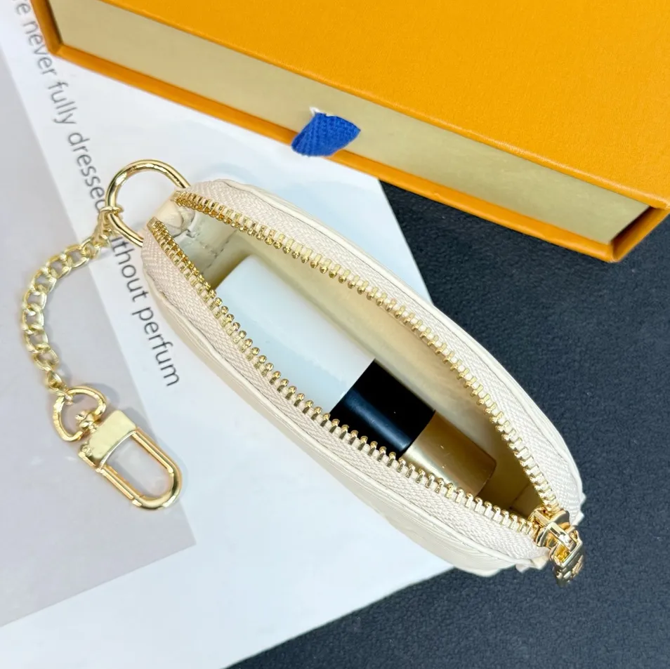 ☆ DHgate 디자이너 가방 체인 화장품 립스틱 파우치 열쇠 고리 여성 클러치 백 오래된 꽃 미니 메이크업 가방 고급 가죽 립스틱  가방 매력 펜던트 선물 | ₩25,090부터