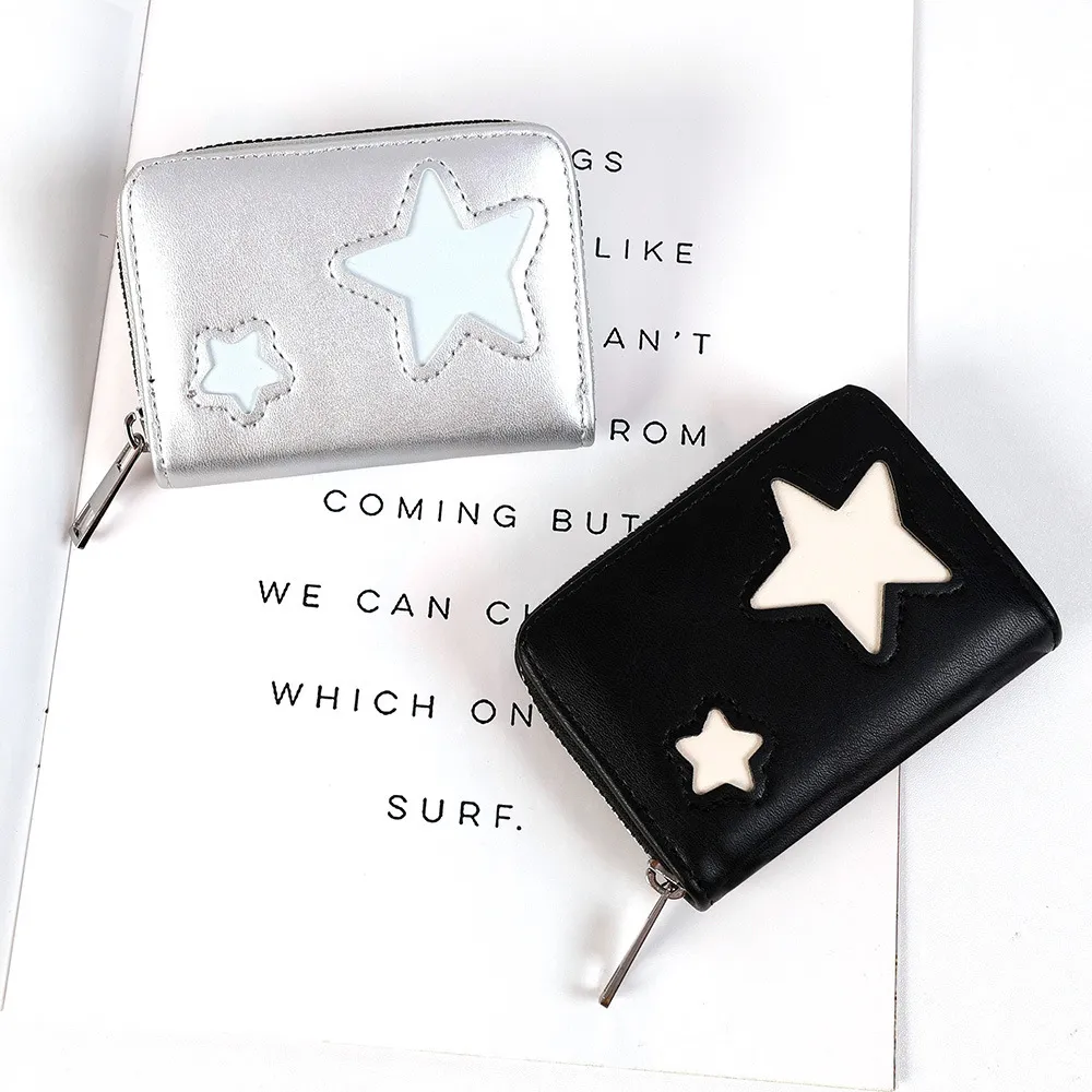 무료 배송 남여 여행 일상 사용 클래식 세련된 인조 가죽 미니 다중 카드 슬롯 마그네틱 블랙 현금 칸막이 긴 동전 지갑