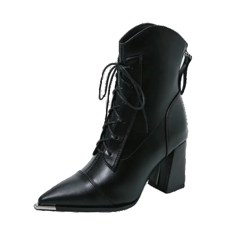 Women's Pointed Toe High Heel Booties For Spring And Autumn_voghion.com