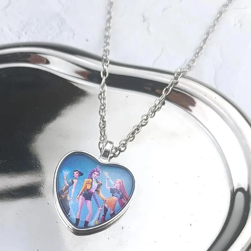 Set 8 Collane Demoniache K-Pop Con Pendente In Vetro E Pelle – Catena In Argento, Per Ragazze E Teenager, Accessorio Festa