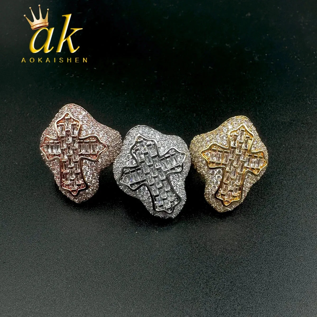 Cross Ring Retro Punk Stijl Open Ring Mannen Persoonlijkheid S925 Thaise Zilveren Kruis Anker Ring,Zilver,11