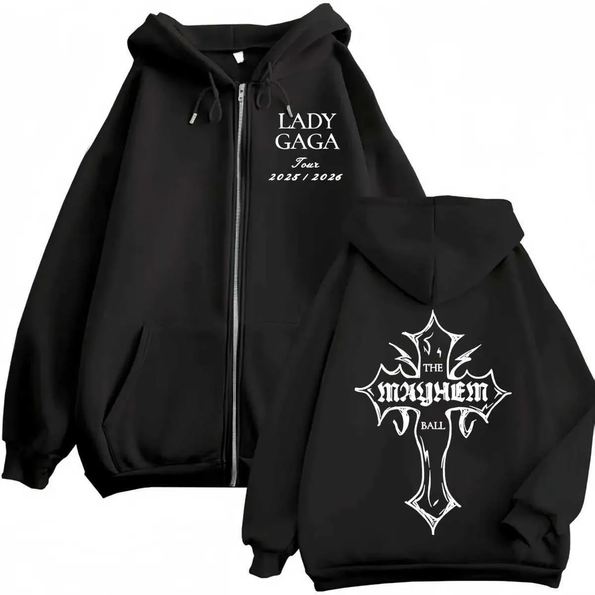 Lady Gaga The Mayhem Ball Tour 2025 Zipper Hoodie Men Women