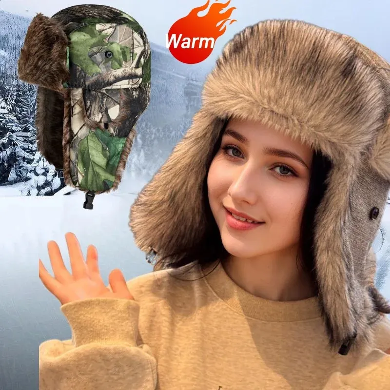 Cappello Trapper Invernale Unisex Con Fodera In Pelliccia Sintetica