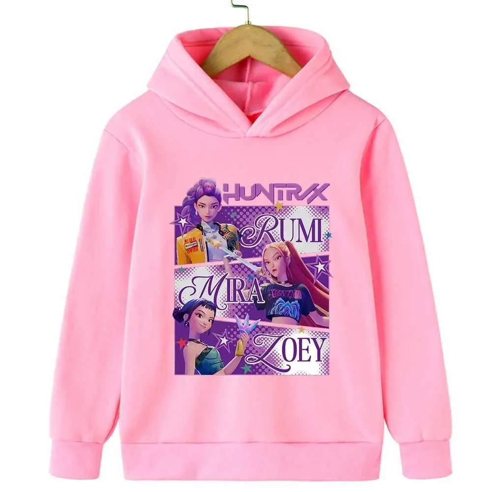 Ensemble Pantalon + T-shirt Fille – Style Dessin Animé Demon Hunters HUNTR/X, Manches Longues, Motif 3D