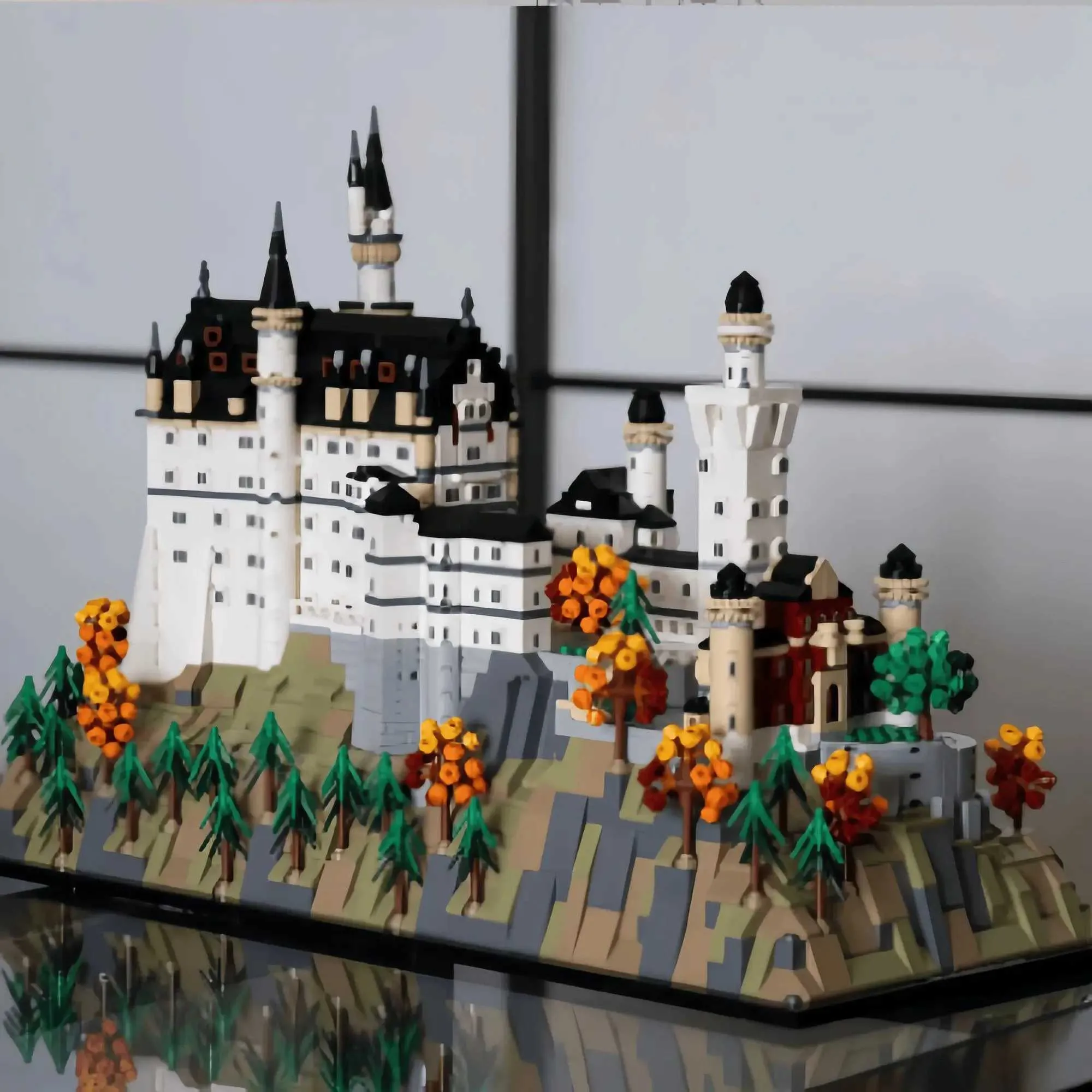 2025 New Swan Castle Building Model Kit European Castle Forest ...