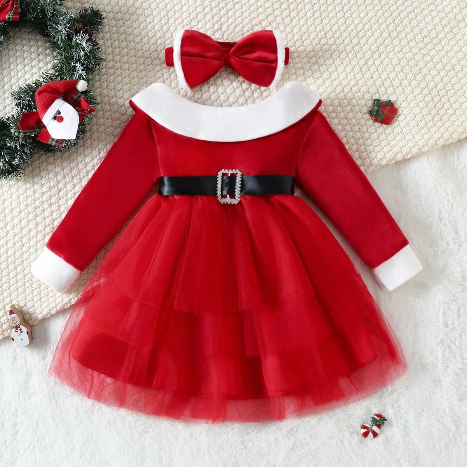 Velvet Christmas Dress for Girls Knee-Length Plaid Party Dress with O-Neck  Collar and Full Sleeves from Dhgate Girls Dresses - price 24.53