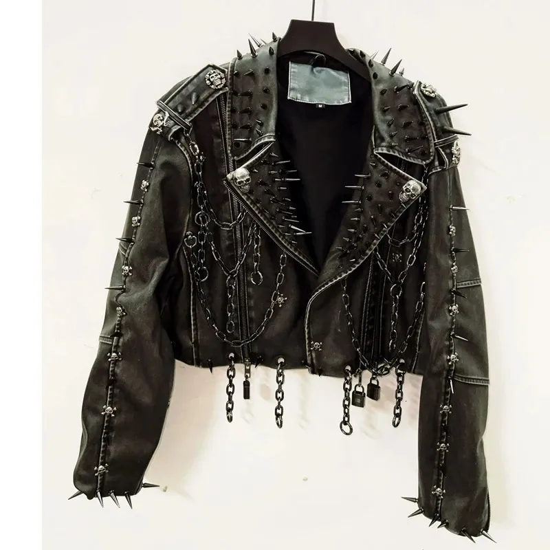 Leather Vintage Jacket Skull Gothic Harajuku Clothes Y2k 251031
