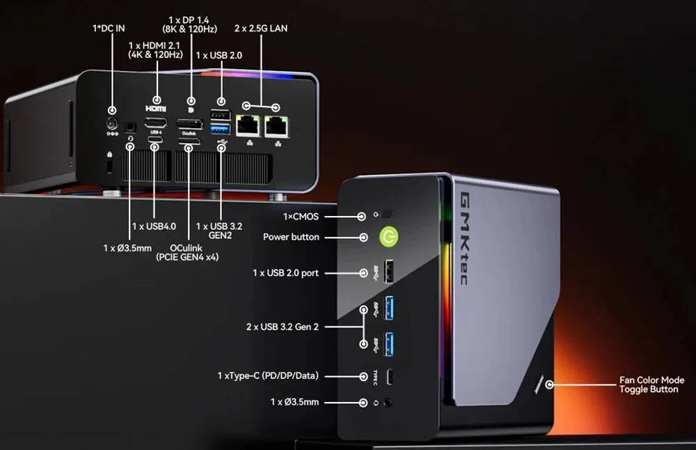 GMKtec K12 AMD Ryzen 7 Mini PC   4GB DDR5 5600MTs, 3... 