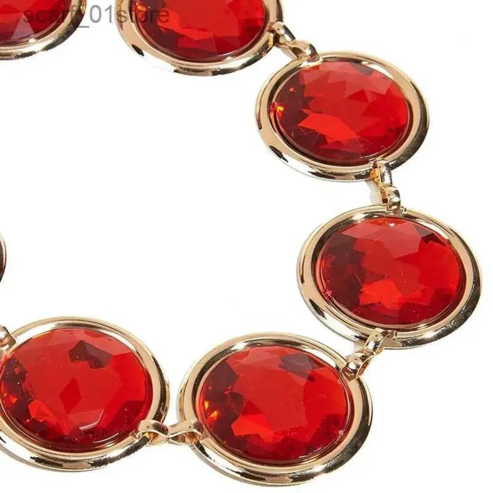 Ruby Red Rhinestone Metallic Belt Unique Red & Silver Cross Bling Belt | Hot Topic main image 2