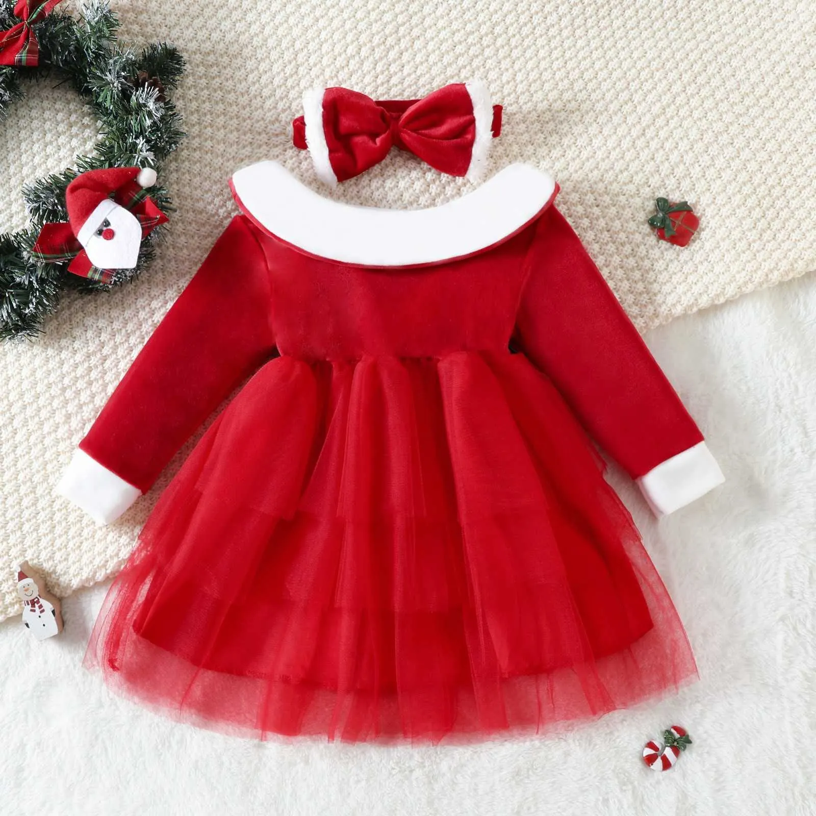 white christmas dresses Taylor Girl Dress Red – MyBabyByMerry main image 0