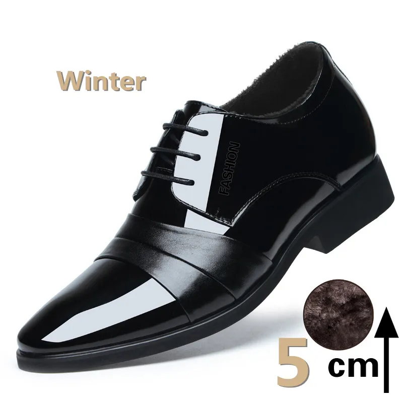 Mens Patent Leather Mens Wearhouse Dress Shoes With 5 7CM Height