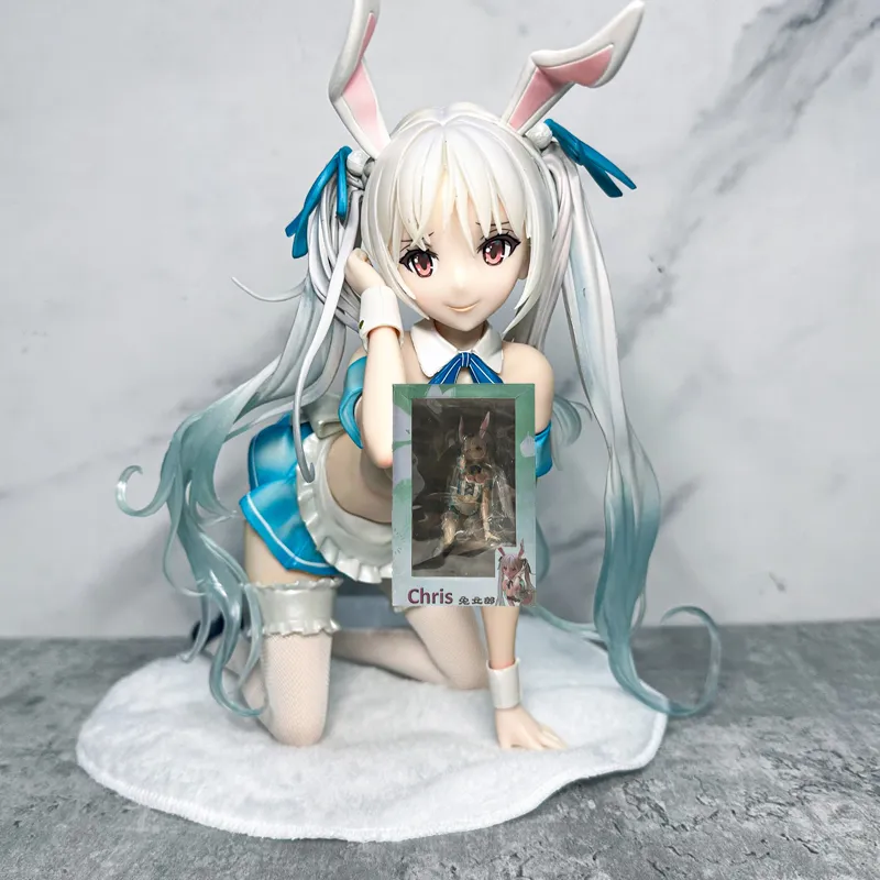 【中古】 Chris-Aqua blue フィギュア 特典付 Amazon | 1/4 Ecchi Anime Figure Chris-Aqua Blue Bunny Ver