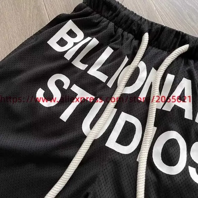 Men's Shorts Billionaire BLACKOUT  NET Shorts Men Women Mesh Drawstring Breeches T240112