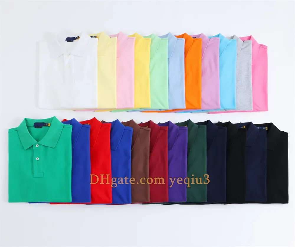 Men Polos small horse Polos Casual lapel T shirts Handsome Fashion Polo Shirt Men Short Sleeve multi color Solid classic t shirts Polo chemise designer Polos brand tee