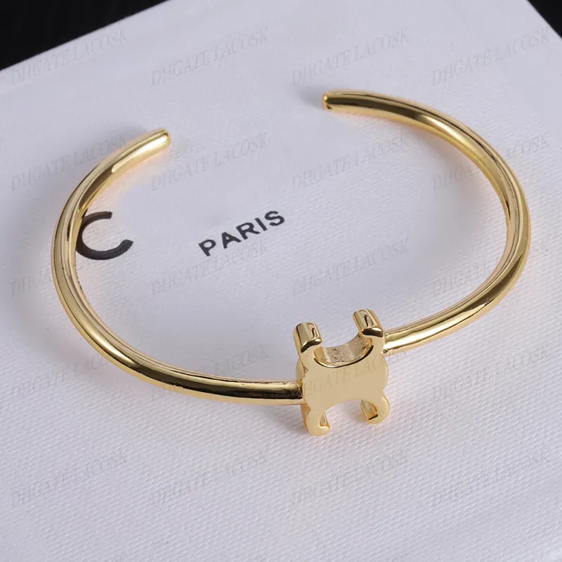 Simple Bracelet Girls Silver Gold Luxury Pattern Fashion Bangle Bracelets Womens Wristband No Buckle Designer Fine Jewelry with Box