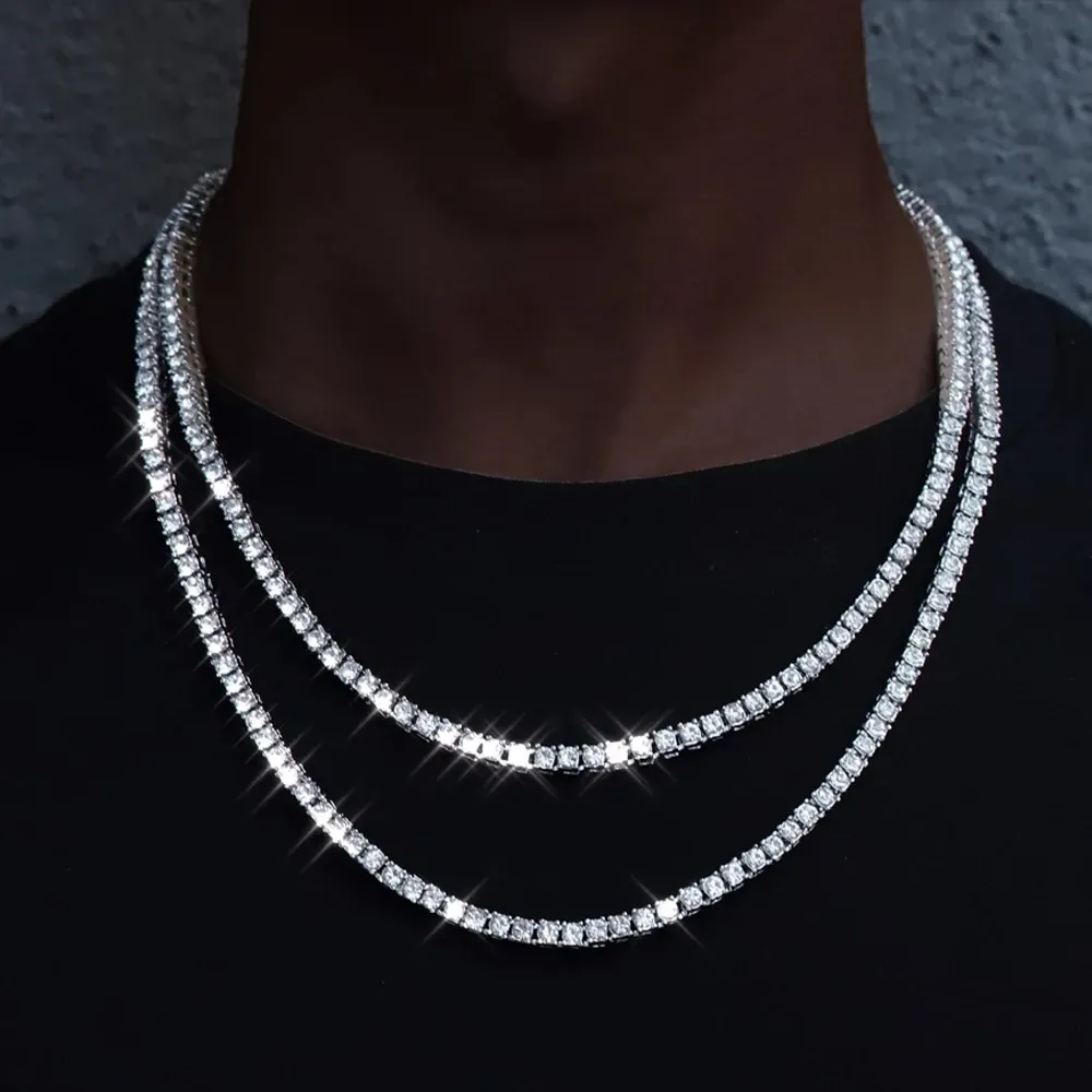 New Classical 4MM Tennis Chain Necklace Iced Out Bracelet Necklace Men Fashion Hip-Hop Jewelry Women 8/16/18/20/24/30inch Choker Gift