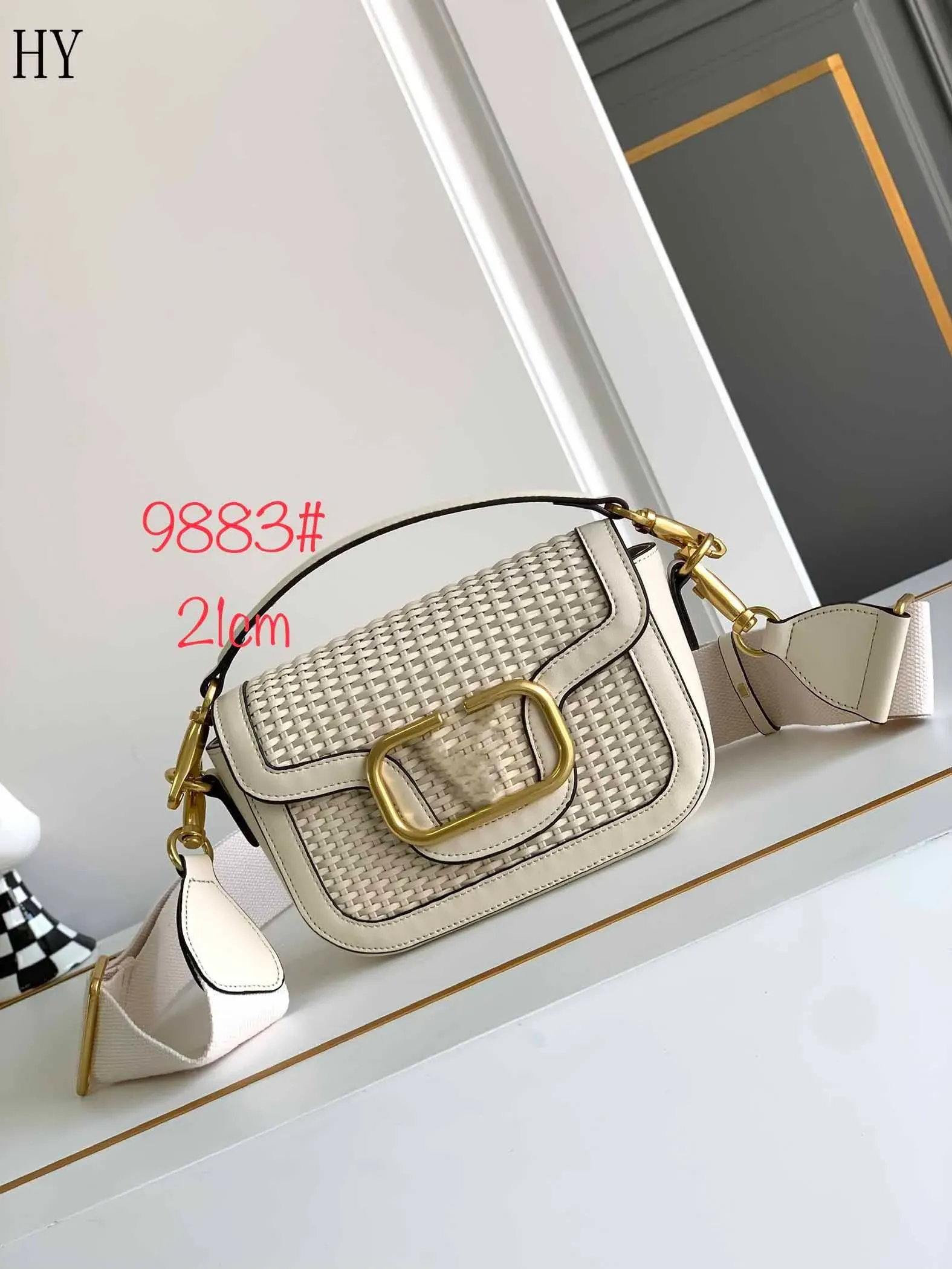 Designer Luxury 9883 Small Loco Leather Embellished Crossbody Shoulder Bag Imitation crystal handbag