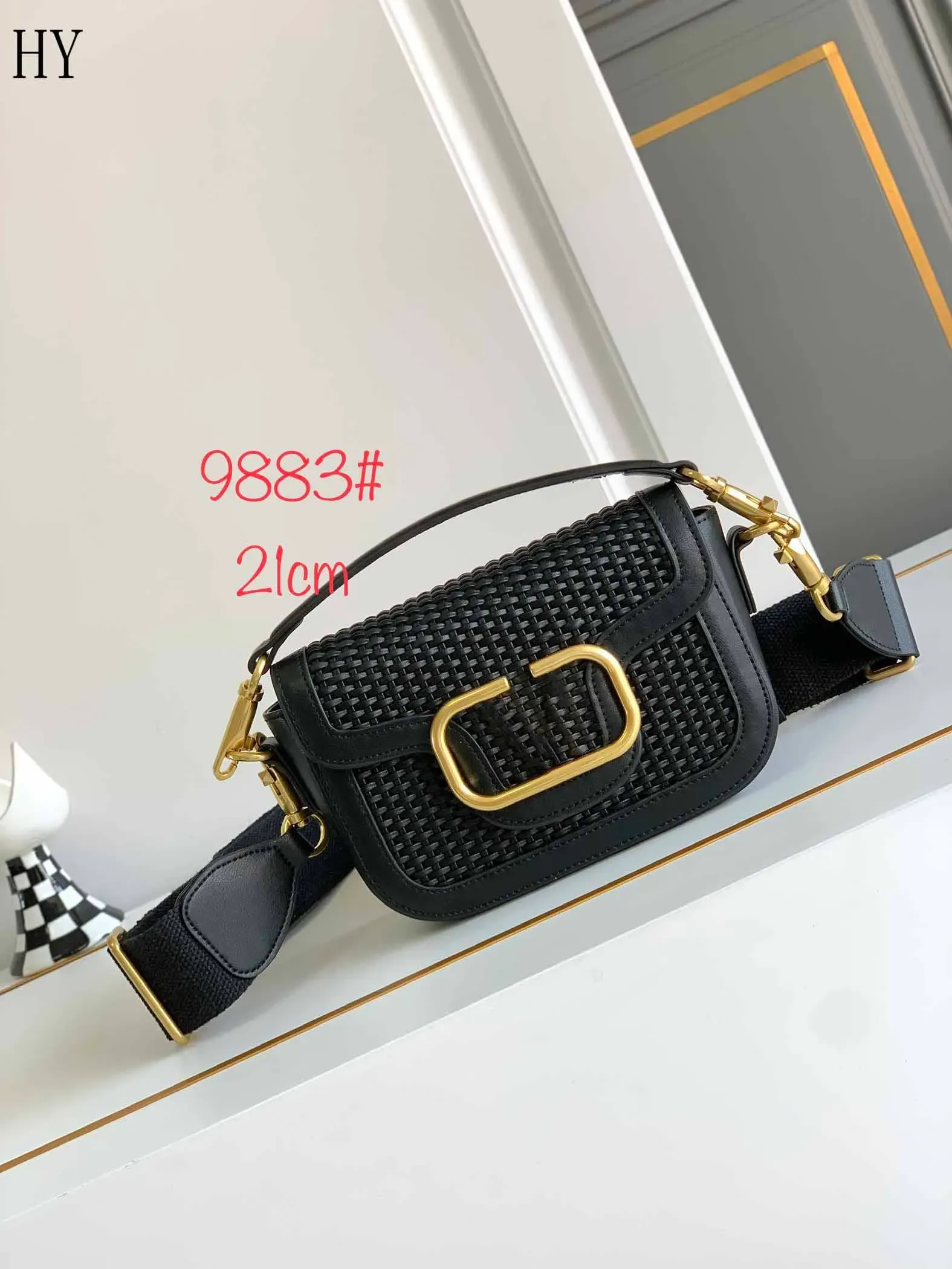 Designer Luxury 9883 Small Loco Leather Embellished Crossbody Shoulder Bag Imitation crystal handbag