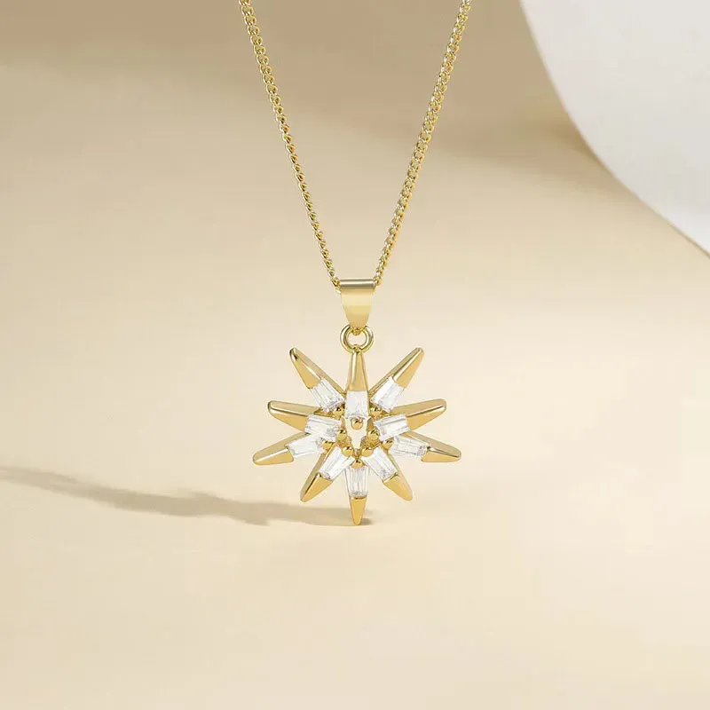 Xidaier`s New Necklace Versatile and Versatile for Women Cross border Popular Ten Stars Pendant Necklace Personalized Design with Collar Bones