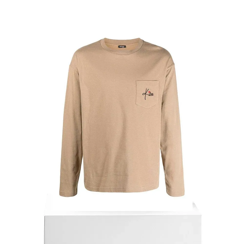 Mens Shirts Spring kiton Pure Cotton Long Sleeve Khaki T-shirts