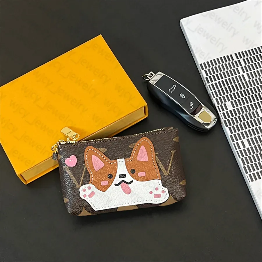 Designer Keychains Bag Portable Car Key Case Coin Purse Card Accessories Flowers Plaid Letters for Man Woman Cartoon Animals 10 Colors