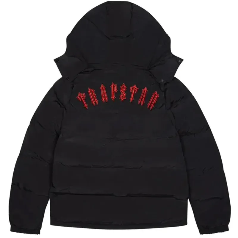 Trapstar London Down Jacket Parka Men Embroidery Jacket Winter Hip Hop Shiny Black Warm Outwear