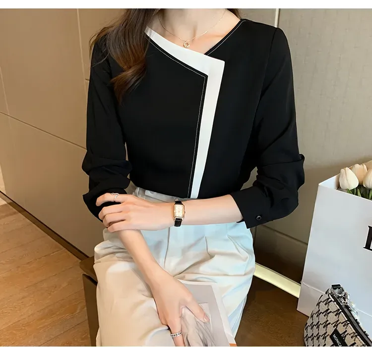 Women's Blouses New Spring Loose oversized Long Sleeve Chiffon Blouse Work Casual Tops Spring Blouses Women's Business Vintage Shirt 2024