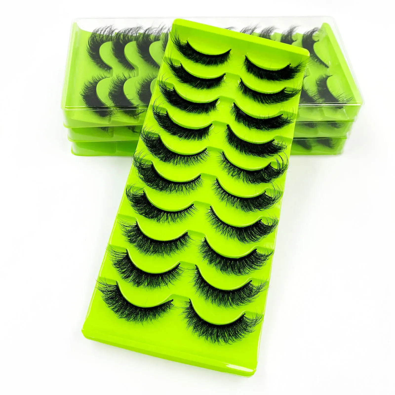 NEW Manga Lashes Cat eye Eyelashes 3D Natural False Lashes Fluffy Soft Cross Wispy Natural Eyelash Extension Makeup