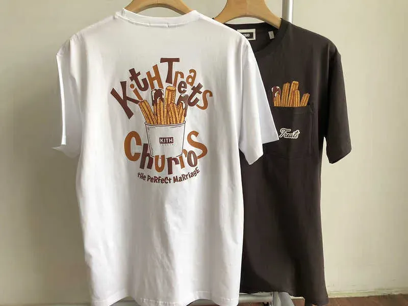 Men's T-Shirts Good Quality Kith TREATS French Fries Pocket Fashion T-shirt Men Kith Tokyo Limited Women T Shirt Vintage Tee