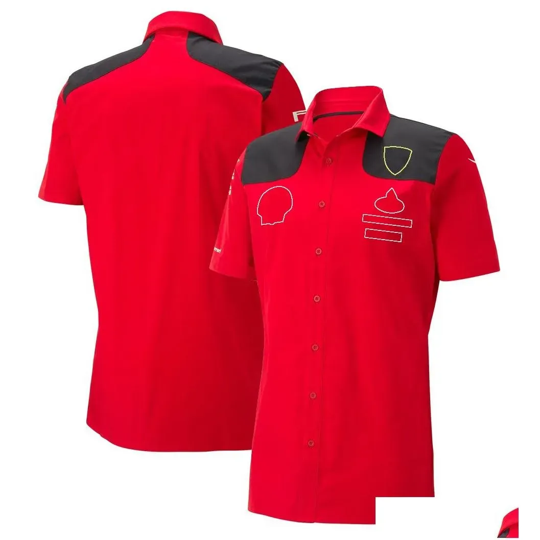 2023 the most new product f1 formula one red team clothing racing suit lapel polo shirt clothes team work clothes short sleeve tshirt men