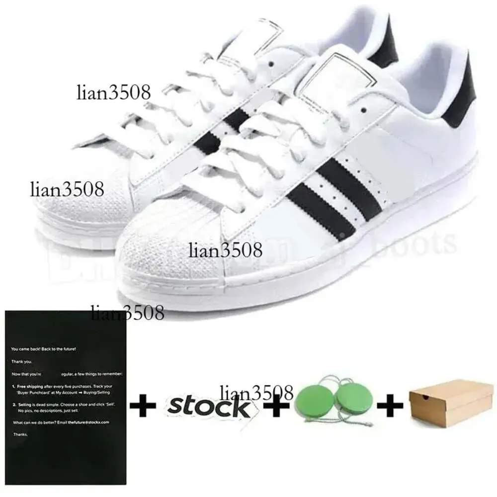 Fashion Stan Smith Superstars Casual Shoes Men Women Triple Black White  Laser Golden Platform Sports Sneakers Flat Trainers