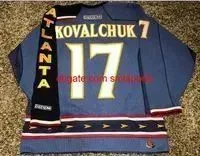 Custom Men Youth women Vintage #17 ILYA KOVALCHUK  Thrashers M Hockey Jersey Size S-5XL custom any name number