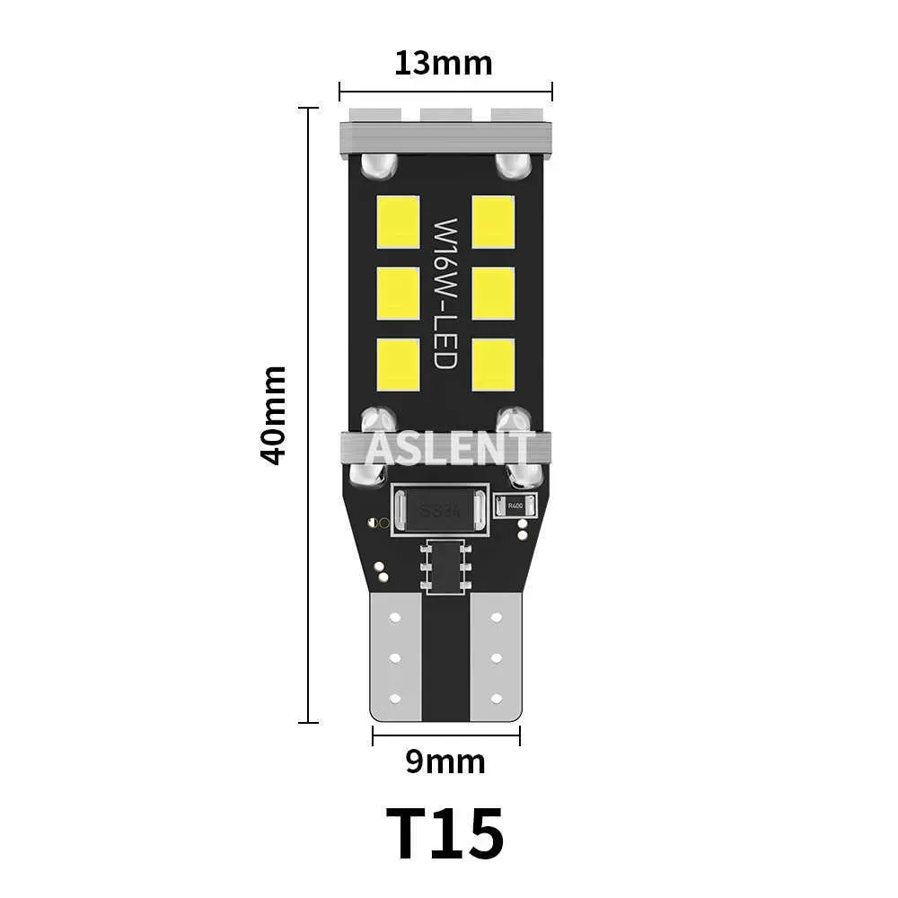 New T15 W16W 912 921 Super Bright LED Car Tail Brake Bulbs Turn Signals Canbus Auto Bcakup Reverse Lamp Daytime Running Light