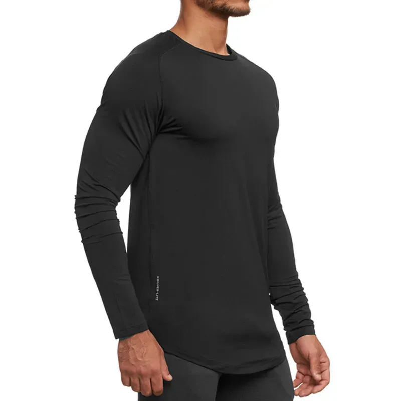 lu Men Yoga Outfit Sports Long Sleeve T-shirt Mens Sport Style Tight Training Fitness Clothes Training Elastic Quick Dry Wear T-02