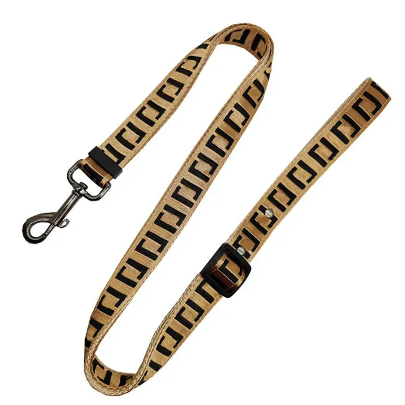 Classic F Letter Dog Traction Rope leash Designer dog collar harness Walking Rope Dog Chain Large Medium Small Teddy Pet Collar Chest Strap