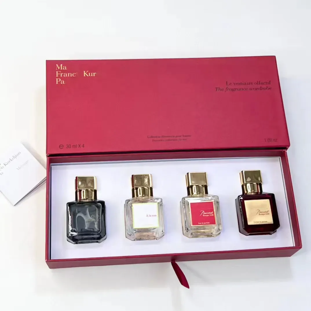 Highest quality 4*30ml Man sun Fran cis Kurka jian Women Perfume Fragrance Bac rat Rou ge 540 Floral Eau De Female Long Lasting Luxury Perfum Spray Gift box set YL0433h