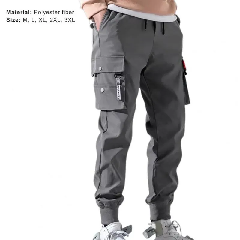 Autumn Men Hip Hop Harem Joggers Male Trousers Mens Solid Multipocket Cargo Pants Skinny Fit Sweatpants 220811