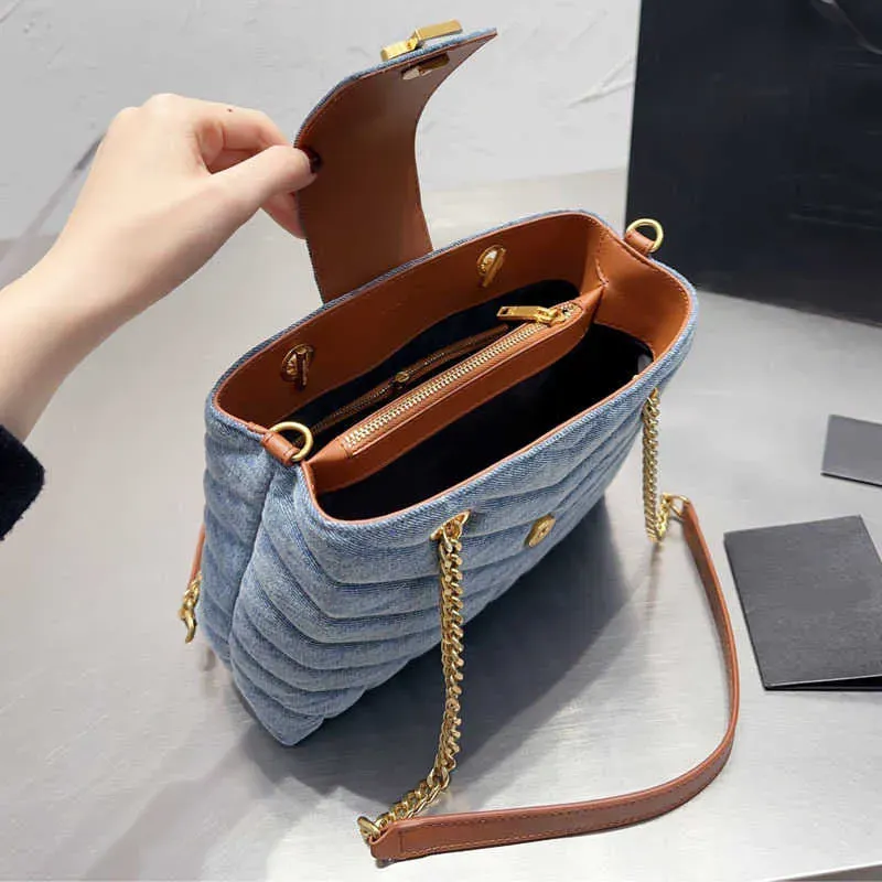 Totes vintage designer bags Tote Bag women jeans stripe Designer Bags classic Crossbody Bags Women luxurys Shoulder Leather Handbag Purses 221128