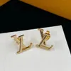 Fashion Simple Letter Stud earrings Gold Silver luxury designer earrings for women's wedding parties birthday gift jewelry