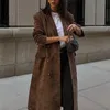 Elegant Suede Leather Windbreaker Coat