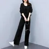 Running Sets Two-piece Suit Women's Winter Cardigan Pants Set With Single-breasted Coat Wide Leg Trousers V Neck Top For Fall Fashion