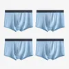 Sous-vêtements 4pcs Sous-vêtements pour hommes Boxer Shorts Ice Silk Antibactérien Boxershorts Mode Mâle Culotte Modal Lingeries 4XL