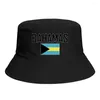 베레모 바하마 플래그 버킷 모자 프린트 멋진 팬 일요일 그늘 단순한 클래식 야외 여름 어부 모자 낚시 모자