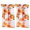 Curtain 2 Pcs Burlap Short Vintage Decor For Home Window Curtains Pongee (polyester) Material Sunflower
