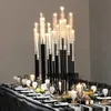 Wedding supplies decoration geometric black metal backdrop stand led candlstick holder wedding arch for walkway stage decor 200