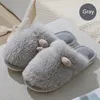 Slippers Winter Indoor Women Cotton Shoes Cute Cartoon Goat Men Couples Furry Slides Plus Wool Warm Soft Sole Female