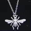 Chains 20pcs Fashion Necklace 32x24mm Bee Honey Pendants Short Long Women Men Colar Gift Jewelry Choker