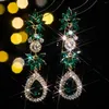 Dangle Earrings Luxury Colorful Champagne Leaf-Shape Marquise Rhinestone Chandelier Drop Earring For Women Wedding Party Gift