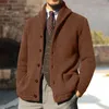 メンズセーターの男性ニットウェアウインドプルーフセーターコートリブ付きカフスソリッドカラーボタンは、シックな仕事のためにニット